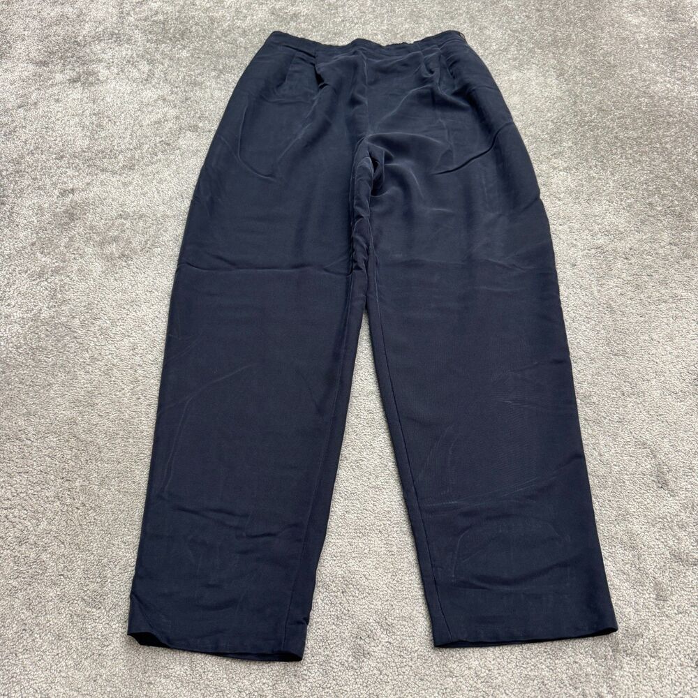 Talbots Vintage 90's High Rise Dress Pants Trousers Womens 14 Navy Blue Classic